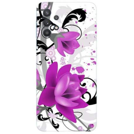 Coque souple Fleurs Mauves en gel Samsung Galaxy A32 5G