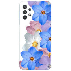 Coque souple Fleurs Bleues en gel Samsung Galaxy A32 5G