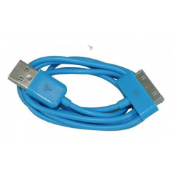 Câble USB bleu pour Iphone, Ipad et Ipod .