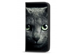 Etui portefeuille Chat gris Samsung Galaxy S21 FE