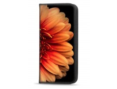 Etui portefeuille Fleur orange Samsung Galaxy S21 FE
