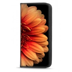 Etui portefeuille Fleur orange Samsung Galaxy S21 FE