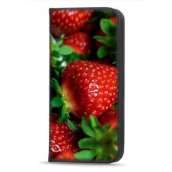 Etui portefeuille fraises pour iPhone 14 Pro