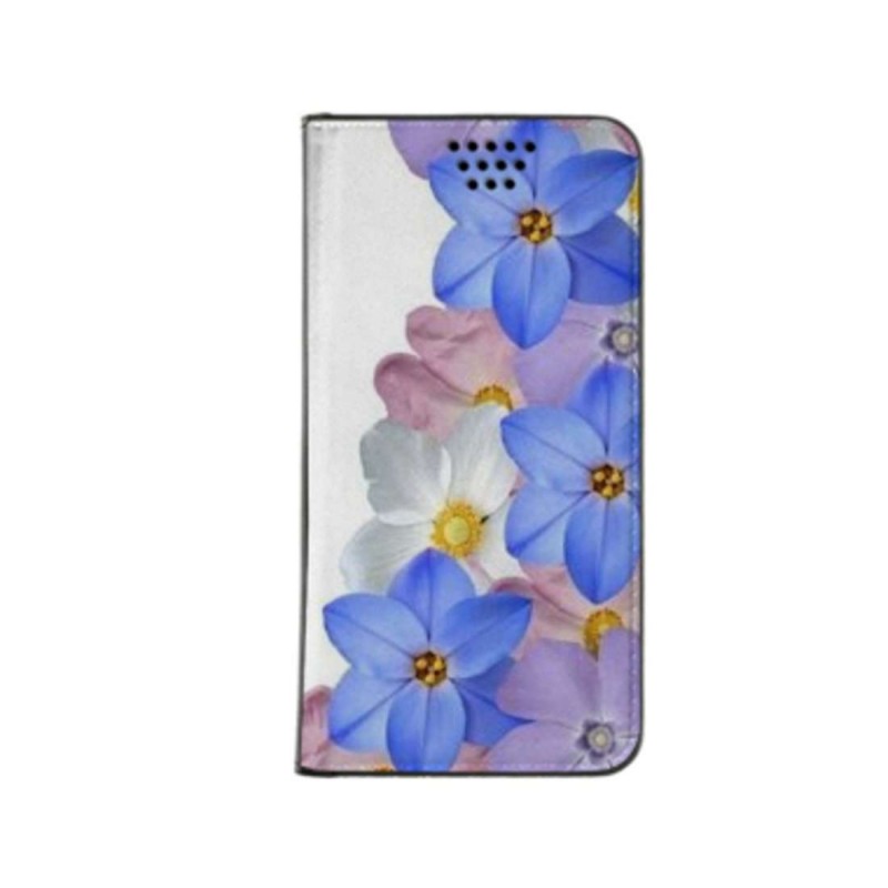 Etui portefeuille Fleurs violettes pour iPhone 14 Pro MAX