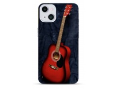 Coque Guitare rouge en gel pour iPhone 15
