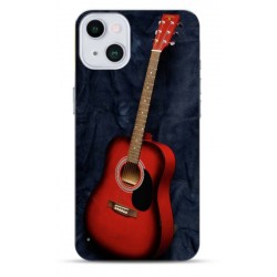 Coque Guitare rouge en gel pour iPhone 15