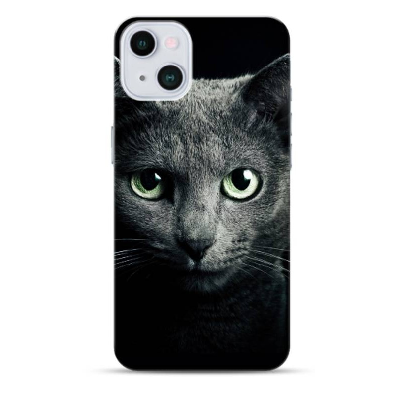 Coque Chat noir en gel pour iPhone 15