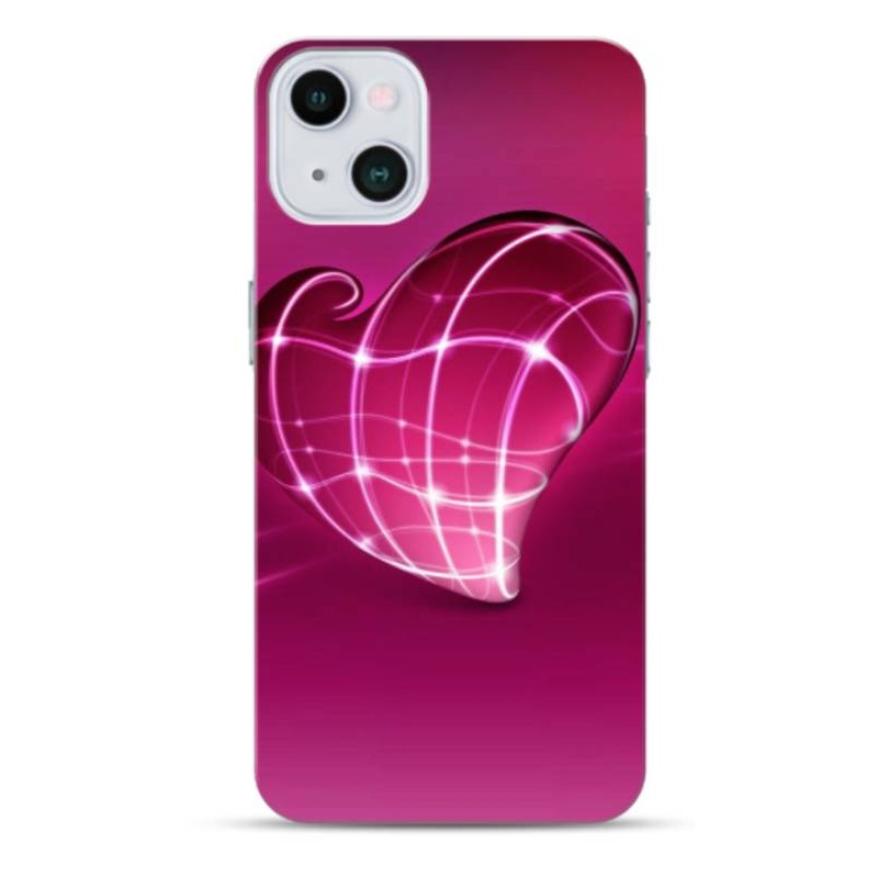 Coque Heart pink en gel pour iPhone 15