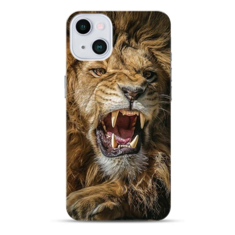 Coque Lion rugissant en gel pour iPhone 15