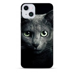 Coque Chat noir en gel pour iPhone 15 Plus