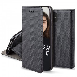 Etui rabattable noir portefeuille pour iPhone 15