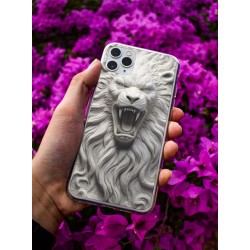 Coque Lion blanc en gel pour iPhone 15 Pro max