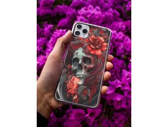 Coque Rose & skull en gel pour iPhone 15 Pro max