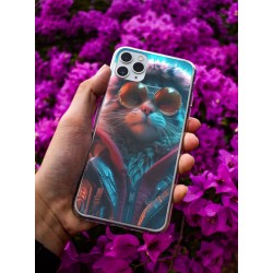 Coque cat rock en gel pour iPhone 15 Pro