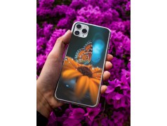 Coque Fleur papillon en gel pour iPhone 15 Pro