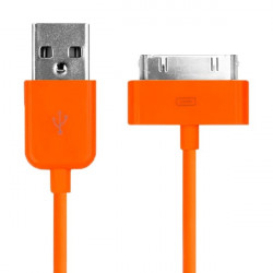 Câble USB orange pour Iphone, Ipad et Ipod .