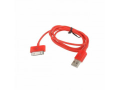 Câble USB rouge pour Iphone, Ipad et Ipod .