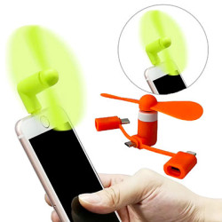 Mini Ventilateur USB 3 en 1 Noir - Compatible Smartphone, iPhone, Android | Phone-Boutique.com