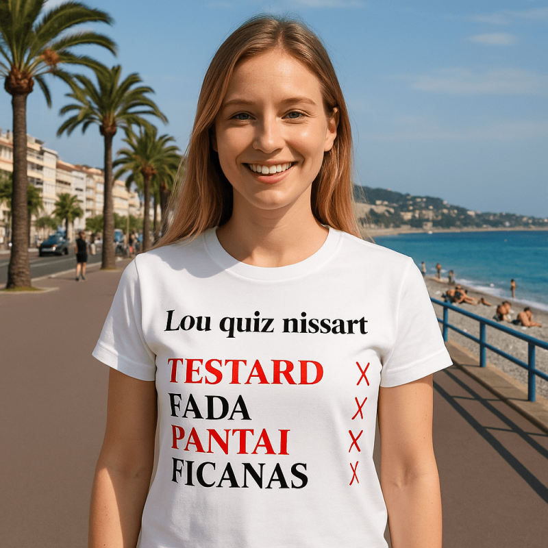Tee-shirt de Nice niçois Lou quiz nissart Femme Taille S Tee-shirt de Nice niçois Lou quiz nissart Femme Taille S