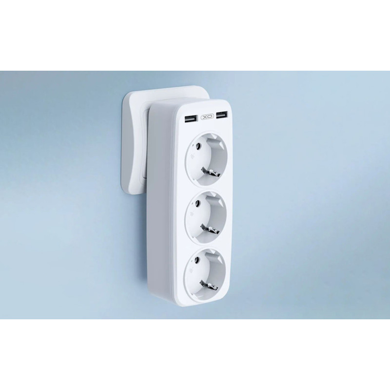 Chargeur Secteur XO WL08EU - 3 Prises AC + 2 Ports USB