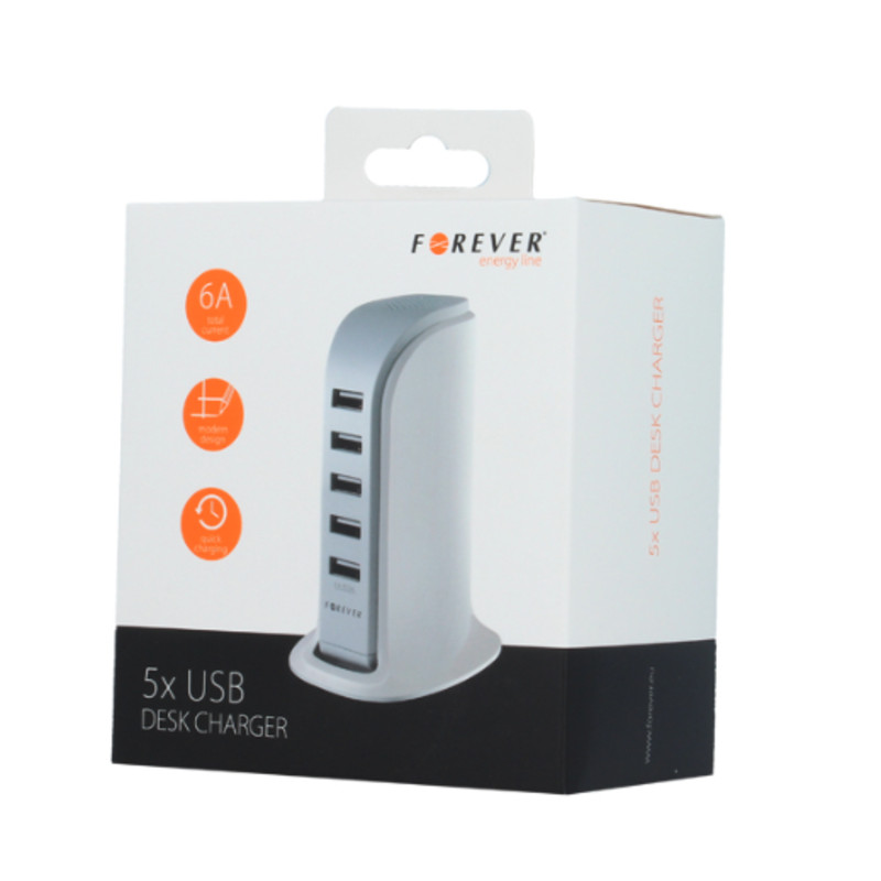 Chargeur multi USB Forever 5 x 6A Chargeur multi USB Forever 5 x 6A