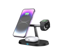 Chargeur sans fil 3-en-1 Maxlife MXWC-03 15W Noir – Compatible MagSafe