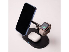 Chargeur sans fil 3-en-1 Maxlife MXWC-03 15W Noir – Compatible MagSafe