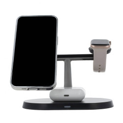 Chargeur sans fil 3-en-1 Maxlife MXWC-03 15W Noir – Compatible MagSafe