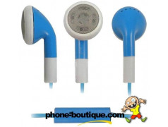 Ecouteurs bleus pour téléphones et lecteur multimedia