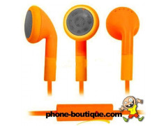 Ecouteurs oranges pour téléphones et lecteur multimedia